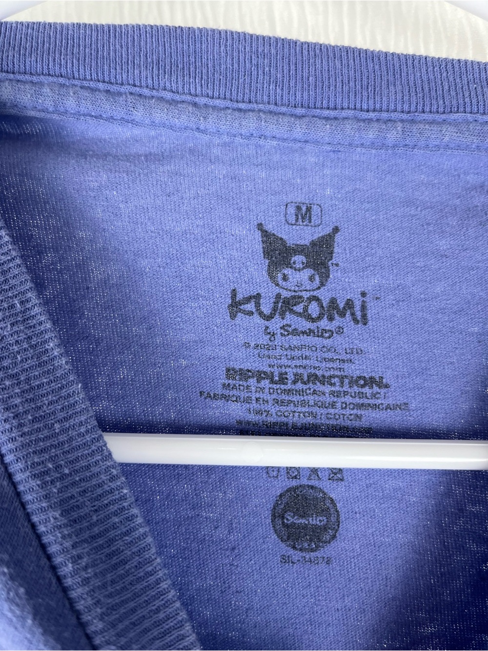 Kuromi Graphic Tee - Navy with Pink & Lavender Print - Picture 3 of 4